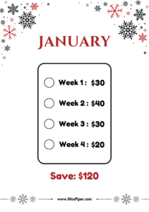 1 - Free Printable Savings Challenge - money tracker printable- monthly savings challenge