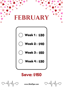 2 - Free Printable Savings Challenge - money tracker printable- monthly savings challenge