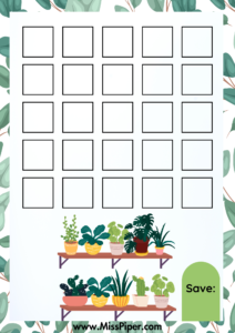 3 - Free Printable Savings Challenge - botanical theme