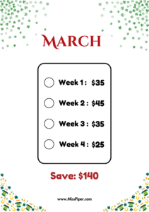 3 - Free Printable Savings Challenge - money tracker printable- monthly savings challenge