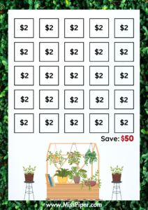 4 - Free Printable Savings Challenge - botanical theme