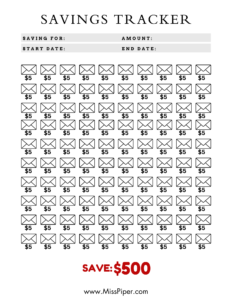 5 - Free Printable Savings Challenge - money tracker printable- money savings challenge (letter size)