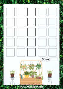 6 - Free Printable Savings Challenge - botanical theme