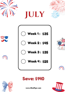 7 - Free Printable Savings Challenge - money tracker printable- monthly savings challenge