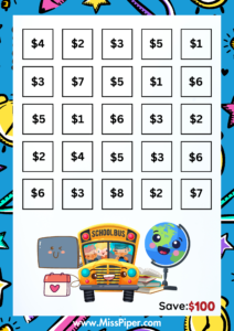 8 - Free Printable Back to school Savings Challenge