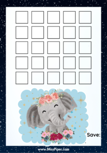 9 - Free Printable Savings Challenge - cute animals theme - money savings challenge