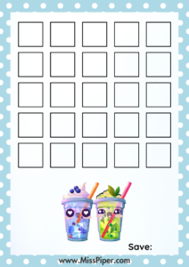 9 - Free Printable Savings Challenge - cute boba theme