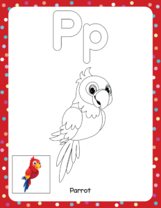 Alphabet Coloring pages - Free Printable worksheet for Alphabet P