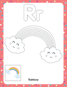 Alphabet Coloring pages - Free Printable worksheet for Alphabet R
