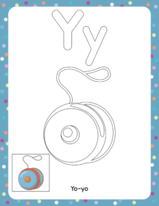 Alphabet Coloring pages - Free Printable worksheet for Alphabet Y