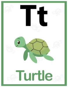 Alphabet Identification Worksheets - Free Printables - T for Turtle