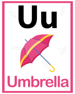 Alphabet Identification Worksheets - Free Printables - U for Umbrella