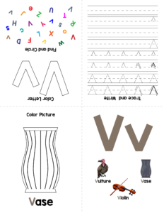 Alphabet Minibooks Worksheets - Free Printables for alphabet V