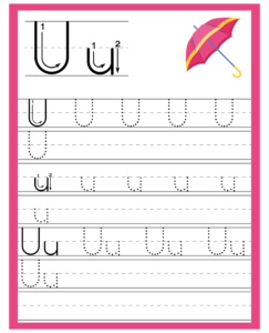 Alphabet Trace and Write Worksheets - Free Printables for Alphabet U