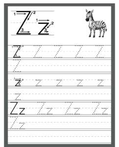 Alphabet Trace and Write Worksheets - Free Printables for Alphabet Z