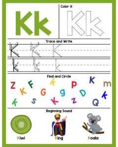 Alphabet K Worksheets - Free Printables -11