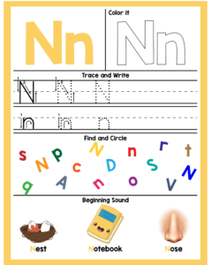 Alphabet N Worksheets - Free Printables -14