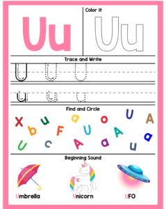 Alphabet U Worksheets - Free Printables -21