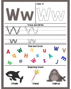 Alphabet W Worksheets - Free Printables -23