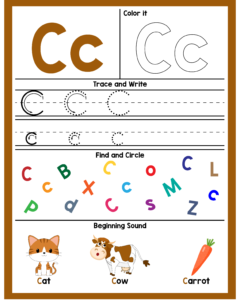 Alphabet C Worksheets - Free Printables -3