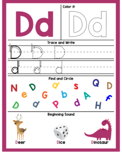 Alphabet D Worksheets - Free Printables -4