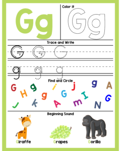 Alphabet G Worksheets - Free Printables -7