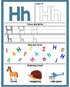 Alphabet H Worksheets - Free Printables -8