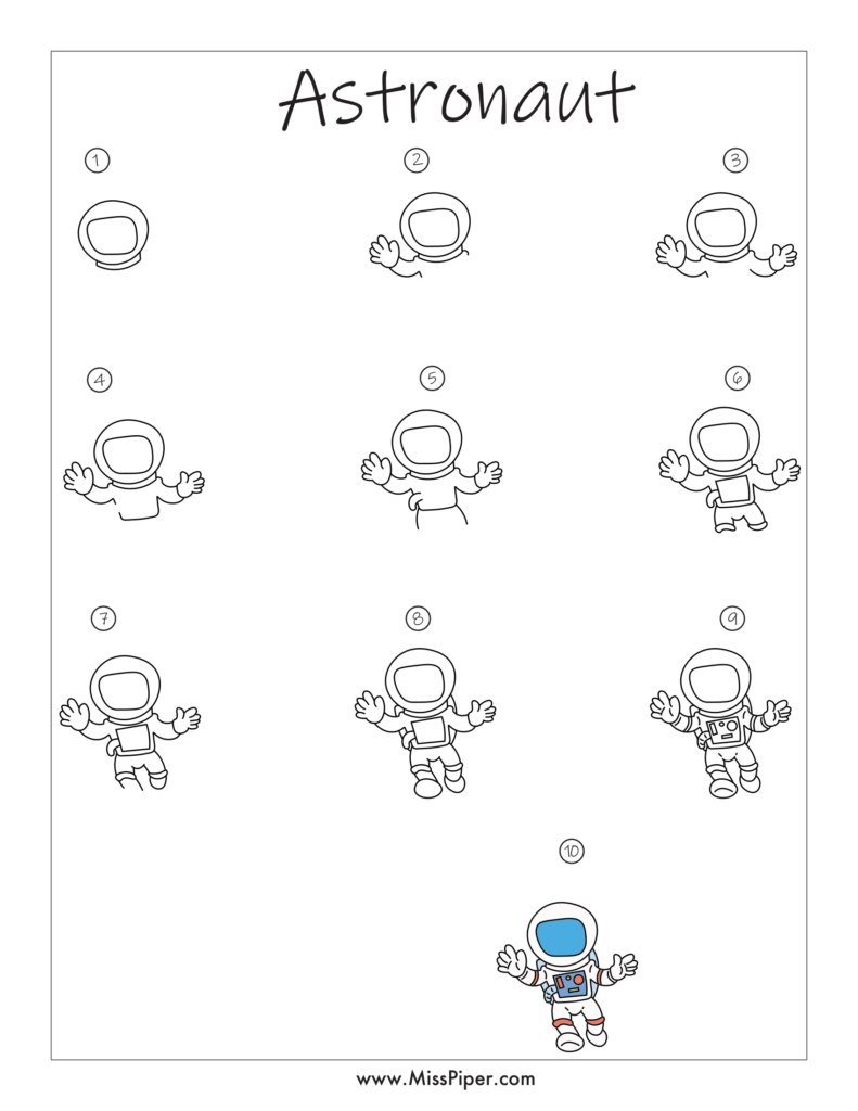 How to Draw an Astronaut Step by Step – Free Printables