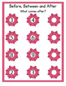 Before, Between and After 06 - Free Printable worksheets
