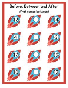 Before, Between and After 11 - Free Printable worksheets
