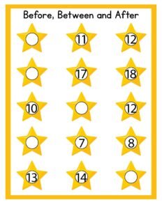 Before, Between and After 13 - Free Printable worksheets