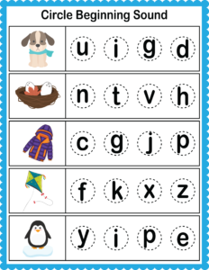 Beginning Sounds Worksheets (11) Free Printable