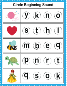 Beginning Sounds Worksheets (9) Free Printable