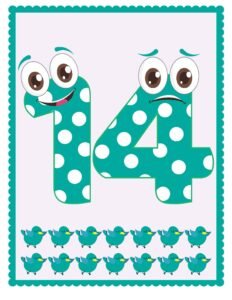 Classroom Numbers_ 14 - Free Printable worksheets for kids