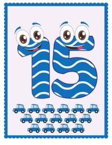 Classroom Numbers_ 15 - Free Printable worksheets for kids