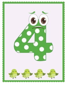 Classroom Numbers_ 4 - Free Printable worksheets for kids