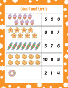 Count and Circle-05 - Free Printable worksheets