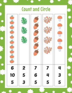 Count and Circle-09 - Free Printable worksheets