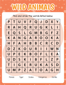 Free Word Search Worksheet -14