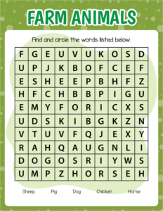 Free Word Search Worksheet -16