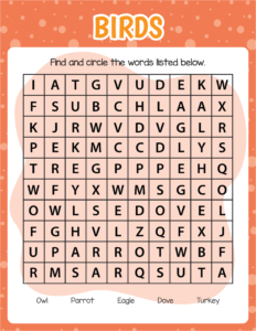 Free Word Search Worksheet -19