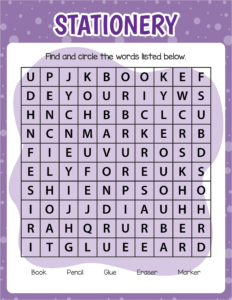 Free Word Search Worksheet -20