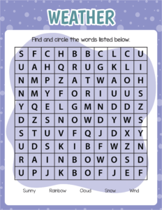 Free Word Search Worksheet -21