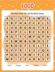 Free Word Search Worksheet -25