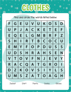 Free Word Search Worksheet -26