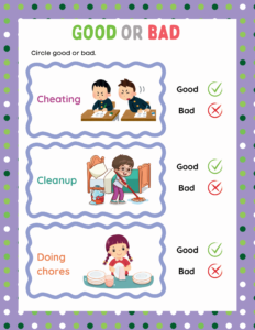 Good or Bad-06 - free printable worksheets - choices or decisions or behaviour 