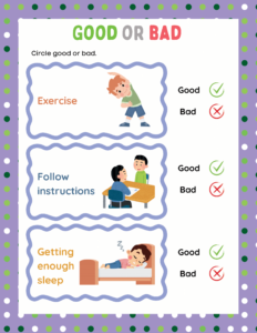 Good or Bad-07 - free printable worksheets - choices or decisions or behaviour 