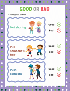 Good or Bad-13 - free printable worksheets - choices or decisions or behaviour 