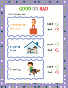 Good or Bad-17 - free printable worksheets - choices or decisions or behaviour 