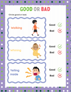 Good or Bad-21 - free printable worksheets - choices or decisions or behaviour 